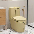 InArt ceramic floor mounted western toilet in khaki matte finish, rimless one-piece elongated commode