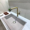 Matt gold finish kitchen mixer tap, sink and mixer