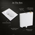 Standard 20 inch white ceramic Orissa pan with PVC slim flush tank, premium sanitaryware combo for washroom
