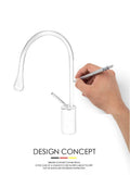 Little Hopes hot and cold water mixer for wash basin, premium white polished swan neck brass tap in bathroom