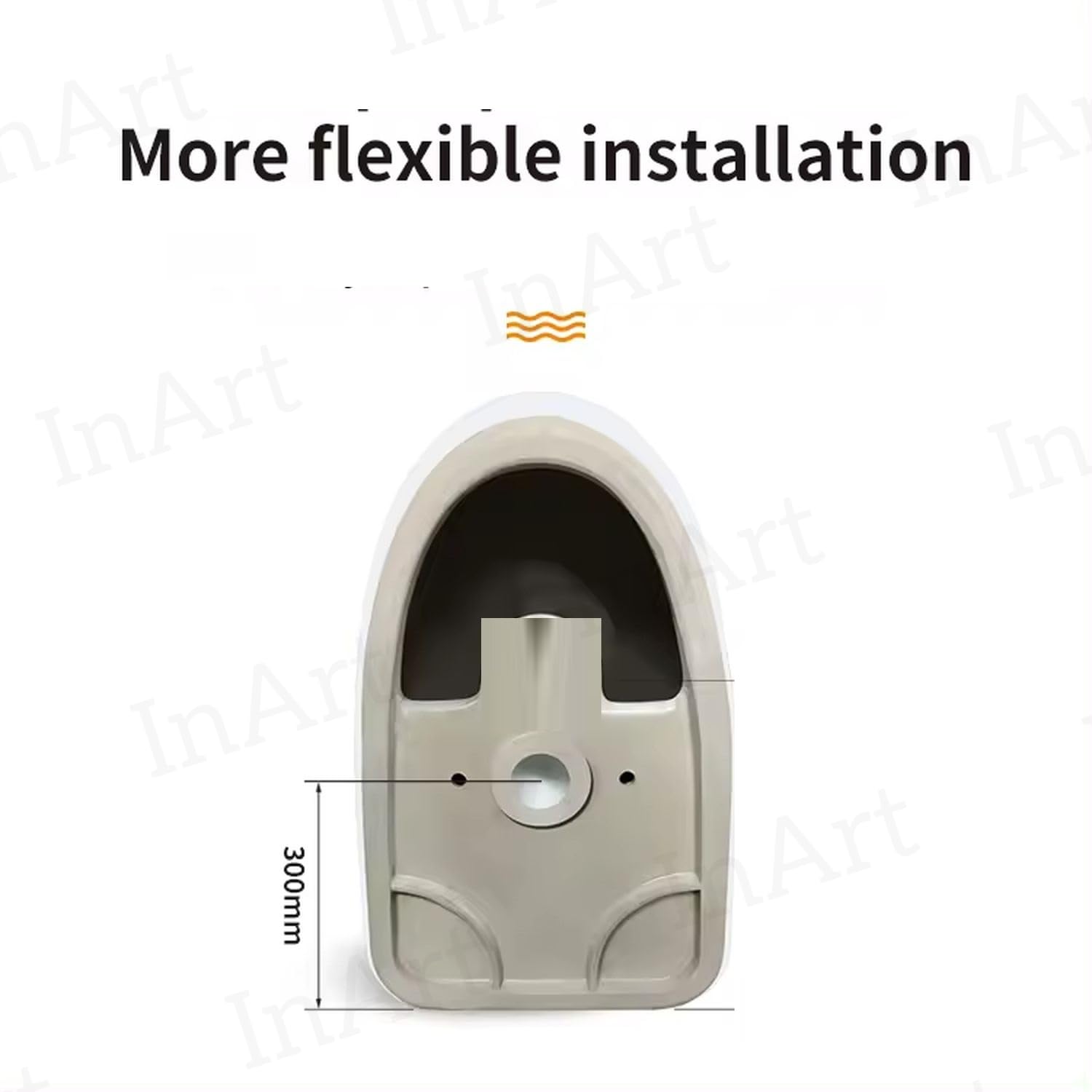 Modern rimless one-piece closet in glossy black ceramic, oval shape, rear angle view for Indian bathrooms
