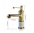 Gold taps bathroom upgrade with waterfall wash basin mixer single lever, premium metal pillar tap for basin