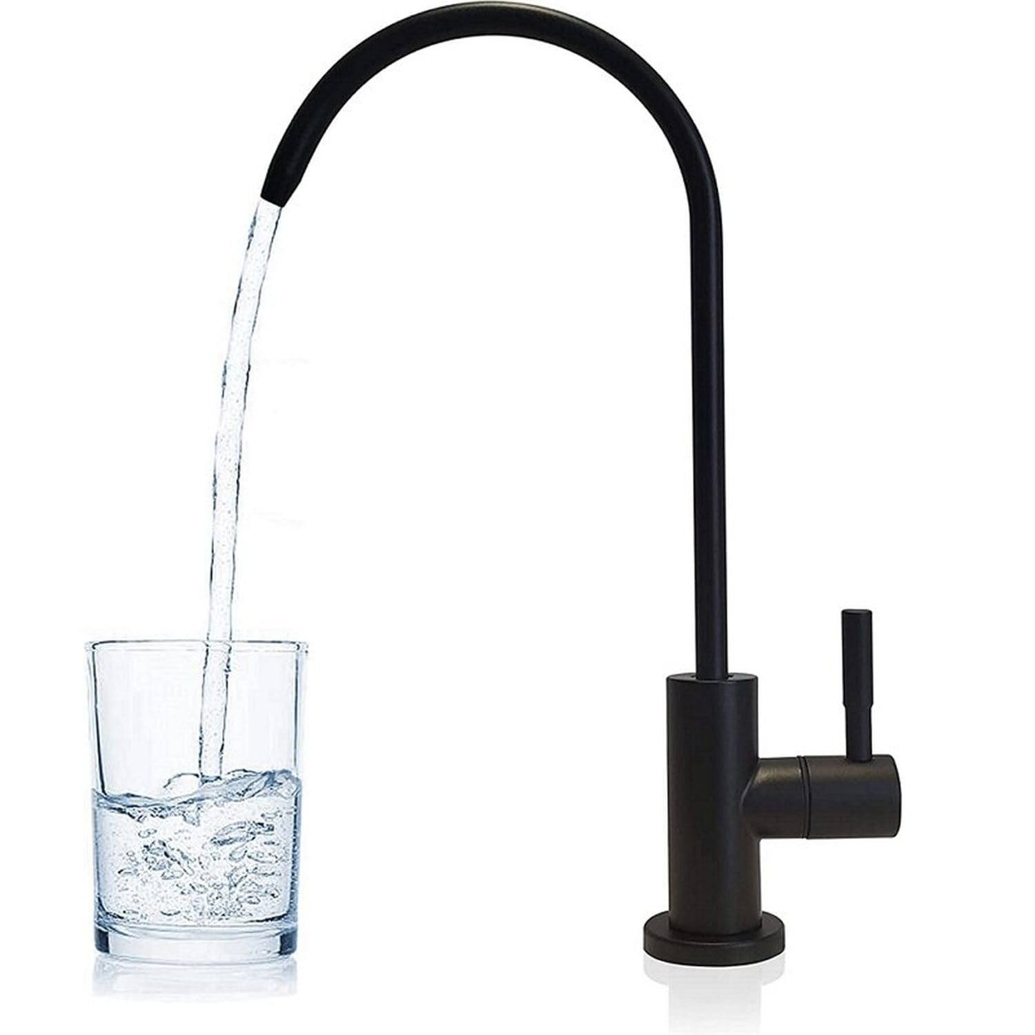 Reverse osmosis drinking water faucet in black matt, durable stainless steel RO tap for kitchen sink
