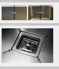 InArt single bowl sink for modular kitchen, top view of rectangular 24x18 sink with square bowl design