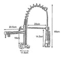 Sink tap wall mounted with pull-down spray head and flexible hose, 3/4 angle view in chrome