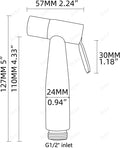 InArt heavy duty jet spray gun for toilet, brushed finish stainless steel body with smooth trigger action
