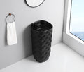 Wash basin for dining hall, InArt free standing square ceramic pedestal basin in black matte for hall wash area