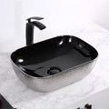 InArt cera table top wash basin, ceramic rectangular silver black counter basin 45x32 cm main view