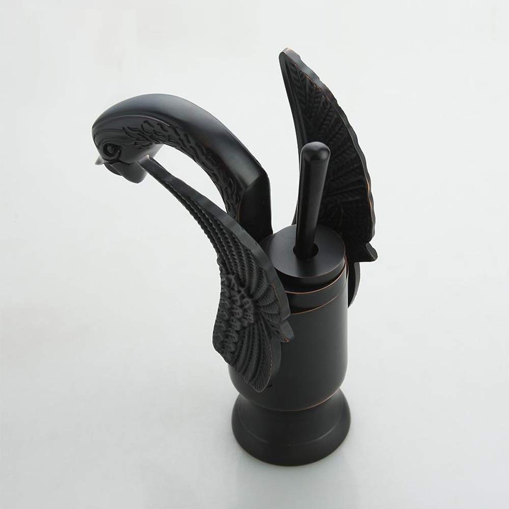 InArt brass wash basin tap with matte finish, close-up of single lever basin mixer handle