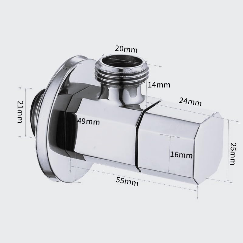 Ceramic disc brass angle valve gold finish for toilet jet spray or bidet shower connection - detail shot