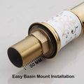 InArt single hole basin mixer in gold finish, ideal for stylish washroom basin with hot and cold mixer