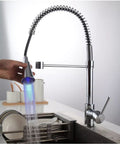 InArt kitchen sink and tapware brass high-arc chrome pull-down sink mixer tap with 360° swivel spout