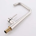 InArt kitchen mixer tap single lever with 360° swivel spout, brushed nickel finish, close-up handle detail