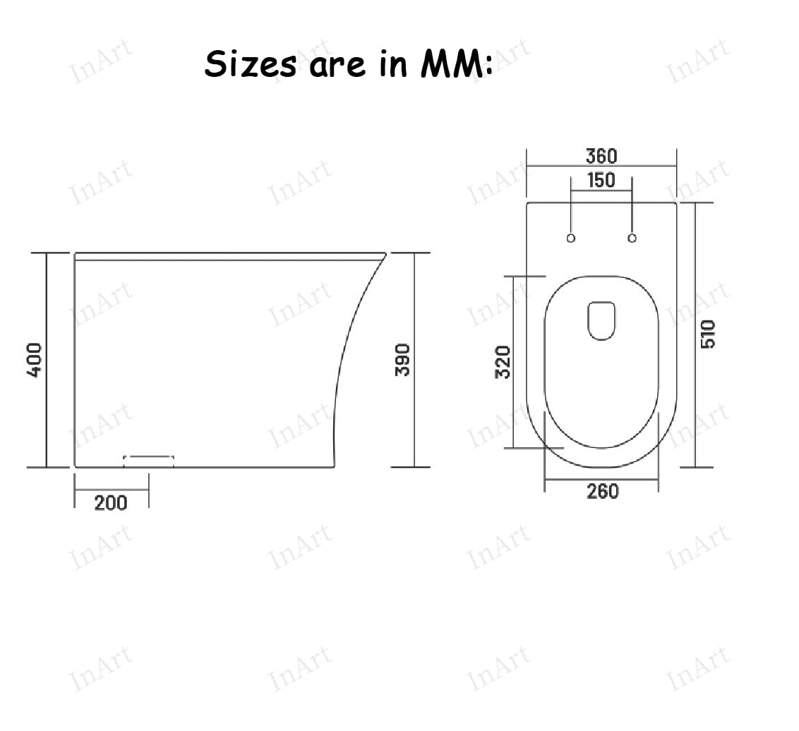 Ceramic western toilet white, side angle showing back to wall floor mount design and compact oval pan