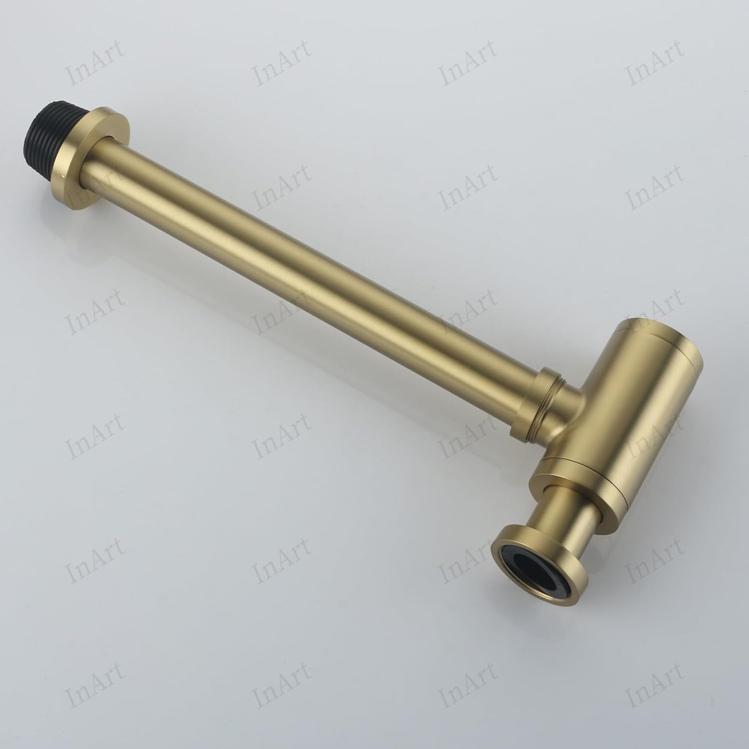 Kitchen sink bottle trap brass brushed gold, InArt drain trap plumbing fitting installed under sink
