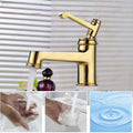 InArt hot and cold water tap mixer for wash basin with smooth single lever control and premium gold finish