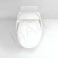 InArt ceramic wall hung water closet with rectangular design and glossy finish, close-up rim detail