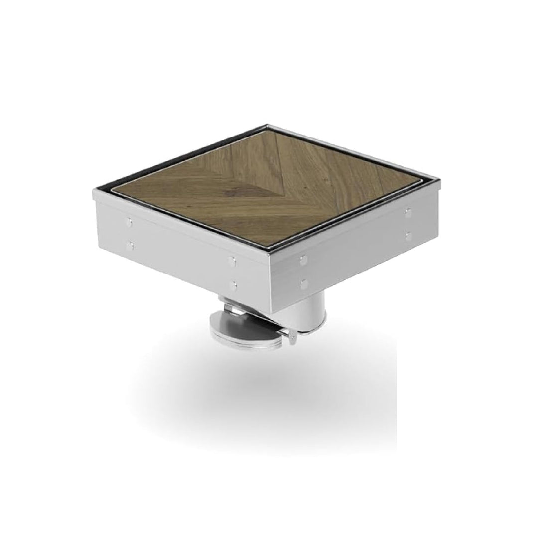 InArt 304 stainless steel tile insert floor drain 5x5 inch square, brushed matte silver invisible shower drain