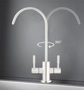 InArt dual handle RO tap for kitchen, SS304 brushed nickel finish, smooth swivel spout for daily use