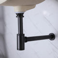 Rust proof bottle trap for wash basin, matt black brass sanitaryware drain trap side angle