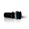 Designer wash basin waste coupling black colour by InArt, 5 inch round brass pop-up waste kit side view