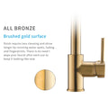 InArt pull out mixer kitchen tap in gold, modern kitchen basin mixer tap for granite and steel sinks