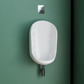 Commercial urinal ceramic in glossy white, wall mounted rectangular urinal for office washroom use