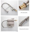Kitchen mixer tap with pull out spray showing smooth single lever hot and cold mixing, chrome body