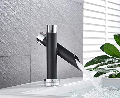 InArt single lever basin mixer in brass bamboo shape spout, matt black wash basin tap front view