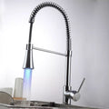 InArt kitchen taps and mixers with multi-function spray head, close-up of pull-down nozzle in chrome