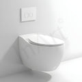 Premium sanitaryware InArt wall mounted WC in glossy white ceramic, easy-clean wall hung commode