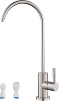 Brushed nickel RO water purifier tap for sink, side angle view, durable drinking water filter tap
