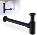 Brass bottle trap for wash basin InArt matt black cylindrical bottle trap