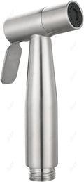 Handheld health faucet gun only with ergonomic trigger handle, stainless steel brushed finish for bathroom use