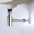 Bottle trap with wall flange for wash basin, rust proof brass bottle trap close-up finish detail