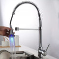 Kitchen faucet with sprayer style sink mixer, detail of 360° swivel spout and smooth single lever control