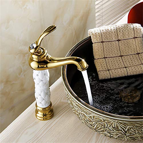 Designer sink basin tap in white gold finish, single lever basin and mixer for Indian washroom vanity
