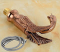 Single lever wash basin mixer single lever tap in polished rose gold brass, 3/4 angle bathroom fitting