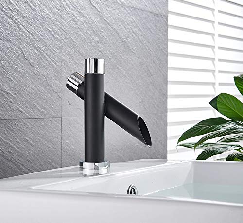 InArt black basin tapware close-up of single lever handle and smooth matt black finish on brass body