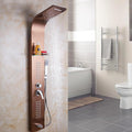 InArt black shower tower in 304 stainless steel, rectangular wall mounted 5 in 1 shower panel, front view