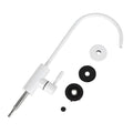 Kitchen sink drinking water tap in white finish, SS304 non air gap RO tap, gooseneck swivel spout angled view