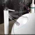 12 inch waterfall basin mixer tap with high neck spout, antique gold basin mixer tap for wash basin, front angle