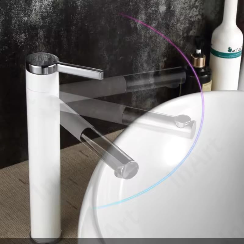 12 inch waterfall basin mixer tap with high neck spout, antique gold basin mixer tap for wash basin, front angle