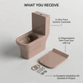 InArt one piece western toilet commode in pink finish for stylish bathroom interior, floor mounted