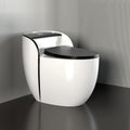 InArt single piece western toilet in ceramic, oval dual colour one-piece EWC commode with soft close seat