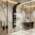 Blue ocean 52 aluminum spa392m style InArt 304 stainless steel rectangular shower panel in matte black, front view