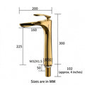 InArt wash basin tap hot and cold style mixer look, gold pillar tap for Indian bathroom