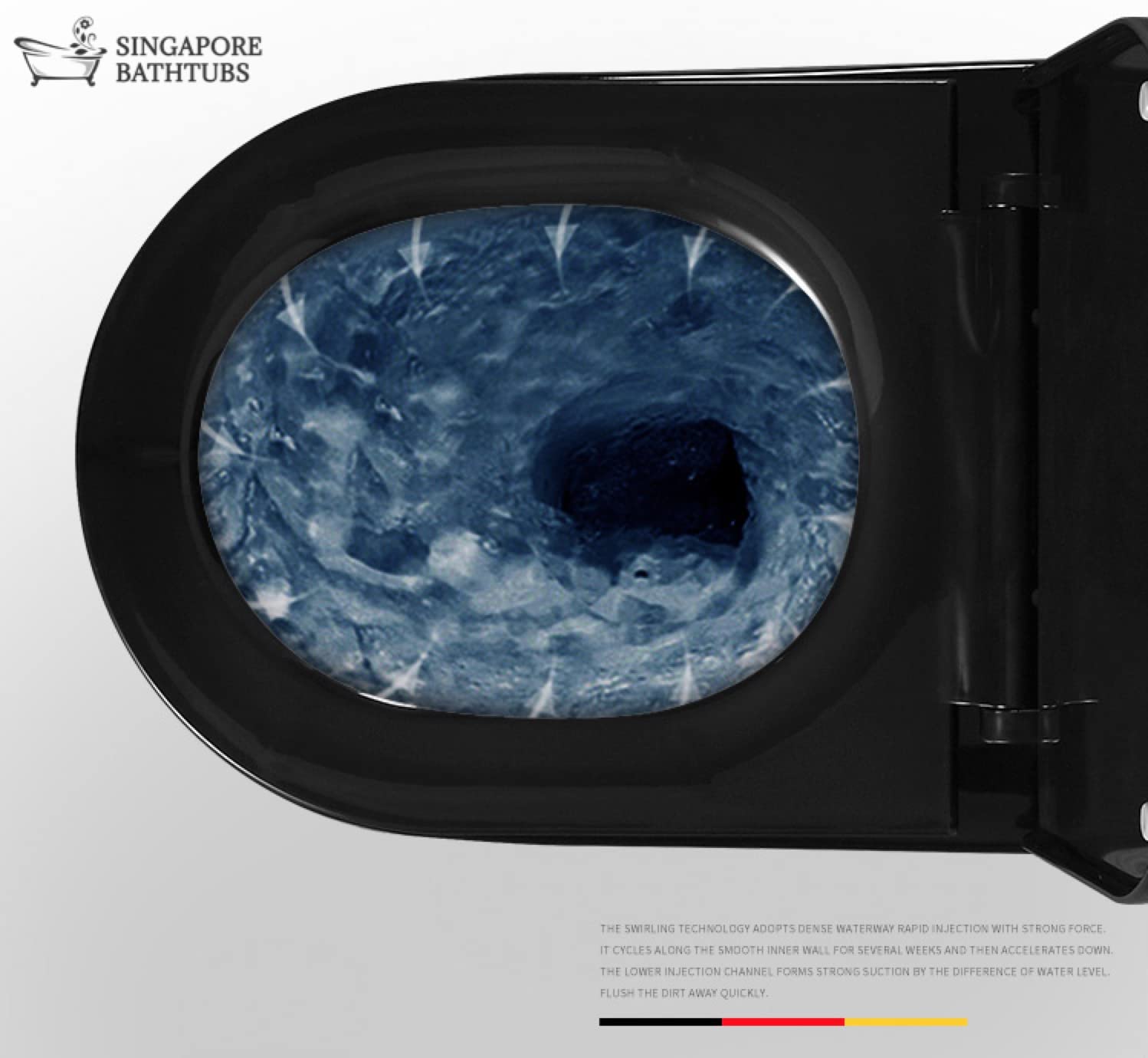 Glossy white ceramic floor mounted water closet, oval one piece western toilet seat hinge detail