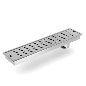 InArt 304 stainless steel linear shower drain channel 18x4 inch rectangular floor drain, silver finish