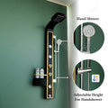 Bathroom shower wall panels style shower panel tower, side angle showing handshower, tub spout and mixer